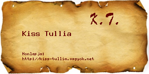Kiss Tullia névjegykártya